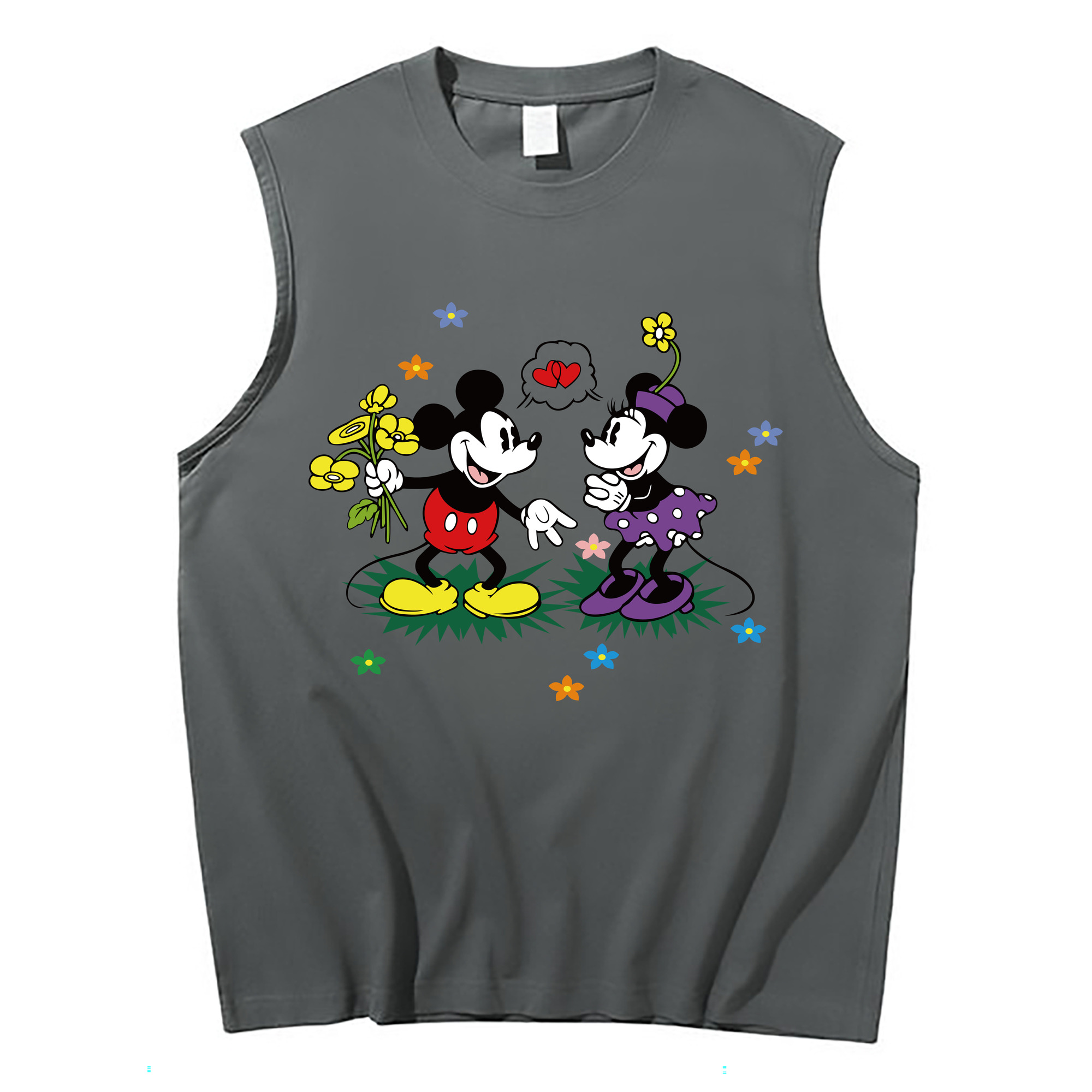 ミッキーマウス Mickey Mouse コットン100％タンクトップ（フロントプリント）
